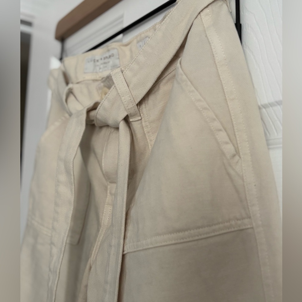 Lucky Brand Cream Wide Leg Crop Pants